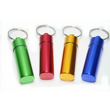 4pcs Multi Color Portable Keychain Aluminum Container Bottle Capsule Container
