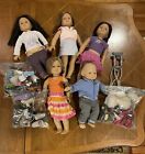 American Girl Lot Five Dolls Plus Loads Of Accessories Crutches Dogs Shoes Read