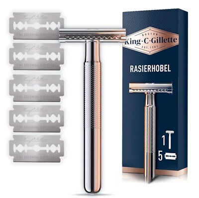 King C. Gillette Rasierhobel, Herrenrasierer mit 5 Klingen, Elegantes Design