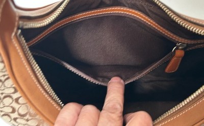 Vintage Y2K Coach Brown Hobo Signature Canvas Leather Shoulder