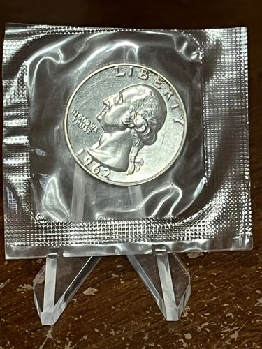 1962 US Proof Silver Washington Quarter 25c Gem!! CELLO # PJWRAP