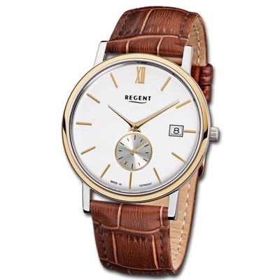 Regent Herren-Armbanduhr braun Analog GM-1449 Leder-Armband URGM1449
