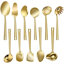 Cooking Utensil Set 11 Pcs Stainless Steel Kitchen Utensils Set Wok Utensils ...