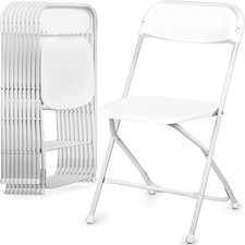 Plastic Folding Stackable Chairs Seat -Office Home Event Wedding Party 10 Pack 