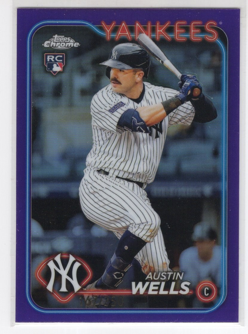 2024 TOPPS CHROME AUSTIN WELLS RC ROOKIE CARD PURPLE /250 #281