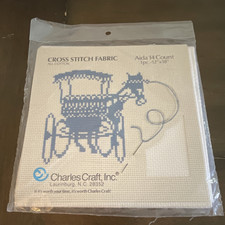 Charles Craft Aida Cloth 14 Count White Cotton Sheet for Cross Stitch Blank