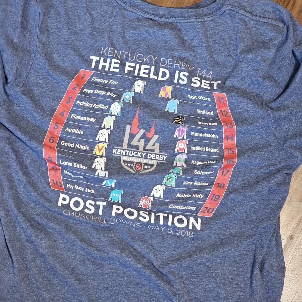 Kentucky Derby 2018 144 Camiseta Mujer’s XL The Field Is Set Churchill Downs Foto 2 de 4