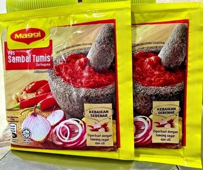 MAGGI Sambal Tumis Paste 60g x6 Packs | Authentic Malaysian Spicy Chili Sauce