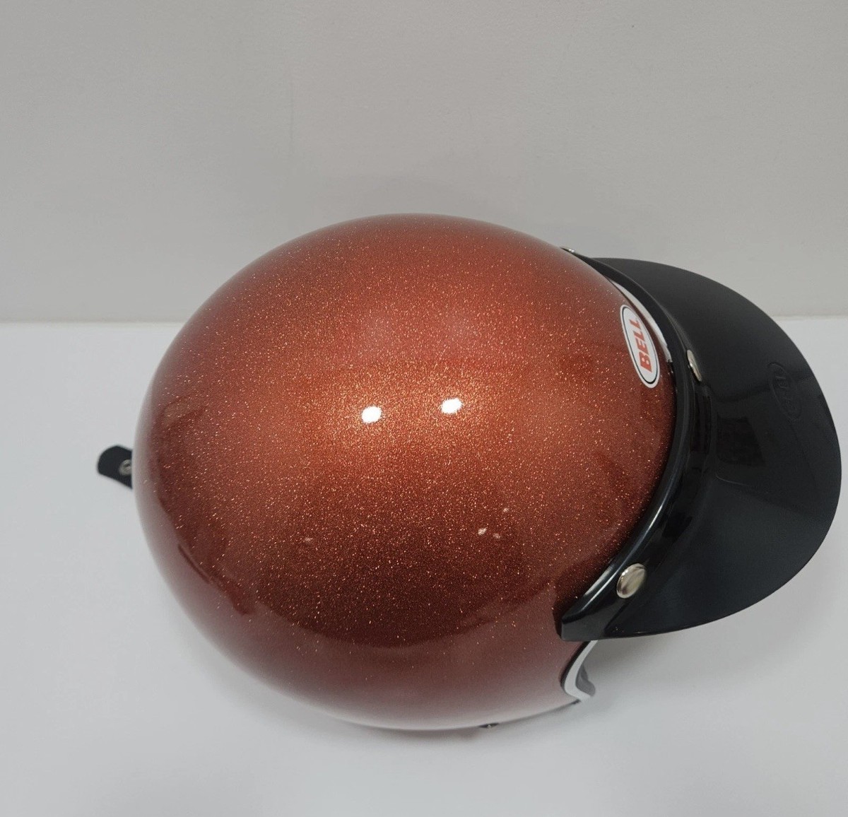 Bell Custom 500 Orange Flake Helmet - Medium DOT Open Face Retro