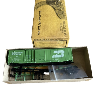 #ad HO DETAILS WEST BC604 BN Burlington Northern 50#x27; Combo DOOR Box Car Kit NOS $17.95