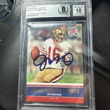 2011 TOPPS SIGNED JOE MONTANA TRADING CARD AUT0 BAS BECKETT CERT BGS 10 SLAB