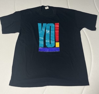 Vintage 80s Men's Black Single Stitch Belton Tough Tee Cotton Yo! T-Shirt XL