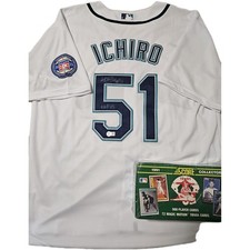 LOT Mariners Ichiro Suzuki AUTO Jersey & 1991 Baseball Card Set BAS COA Ohtani