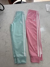 Adidas Girls Size 5/6 Joggers Lots Of Two Pair Pink/Blue NEW