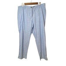 Talbots Light Blue Relaxed Chino Chambray Cotton Pants Women's Size 16