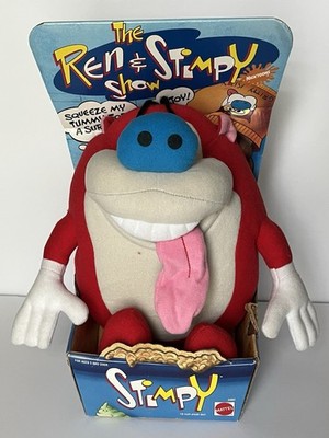 Nickelodeon 1992 STIMPY Squeeze 10'' Plush Doll New In Box Vintage Ren & Stimpy
