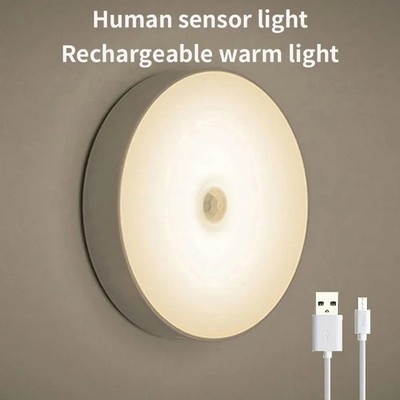 8 LED Bewegungsmelder Nachtlicht USB Wiederaufladbar Kabellos Magnetisch Schrankwand