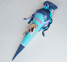 Schultüte Zuckertüte Pferd Pony Stoff genäht inklusive Papprohling 70 cm Mädchen