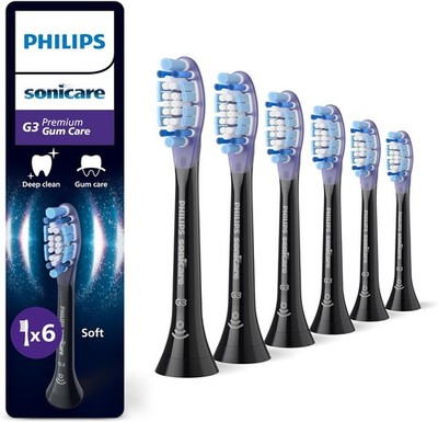Philips Sonicare G3 Premium Gum Care, Original Ersatzbürstenköpfe, Schwarz