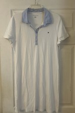 Tommy Hilfiger White w/blue Stripes Polo Dress, Women s XL