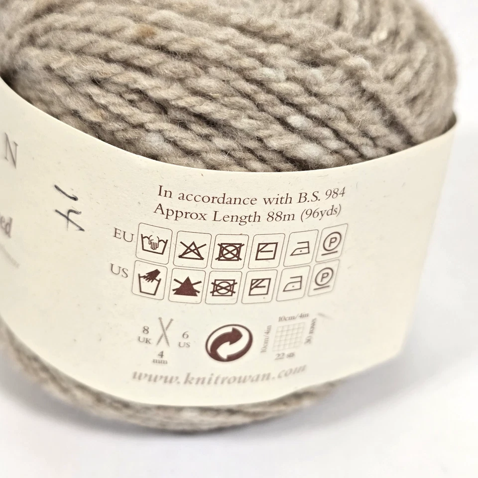 ROWAN CACHEMIR TWEED 00001 AVENA 80% LANA MERINO 20% CACHEMIR 25g 96 yardas 2 PASTELES Foto 4 de 4