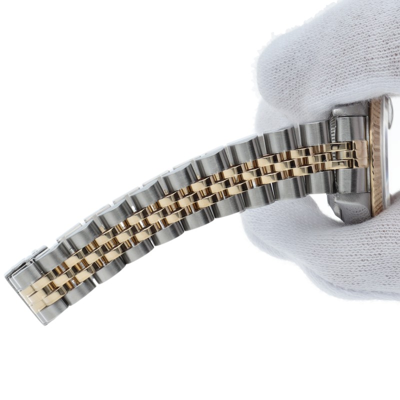 ROLEX Datejust Ladies Watch with 10 Diamonds and Houndstooth Dial 69173G(W) ... image 6