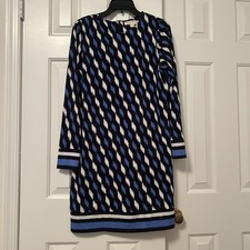 Michael Kors Women's Long Sleeve Geometric Knee-Length Sheath Dress Size Medium
