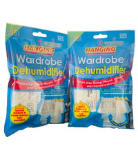 Wardrobe Dehumidifier Bags (2pk) - Damp & Mould Buster, Absorbs Moisture