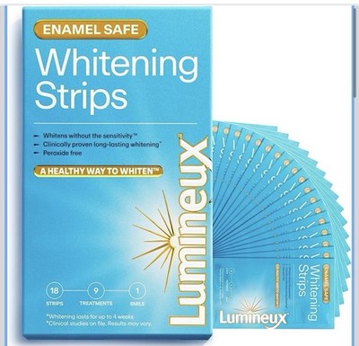 Lumineux Teeth Whitening Strips 9 Treatments w/o Sensitivity Dentist Formulated