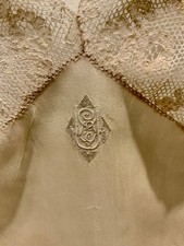 1920s  30s Pure Silk Lace Bias Cut Bridal Nightgown Antique Monogrammed Trousseau