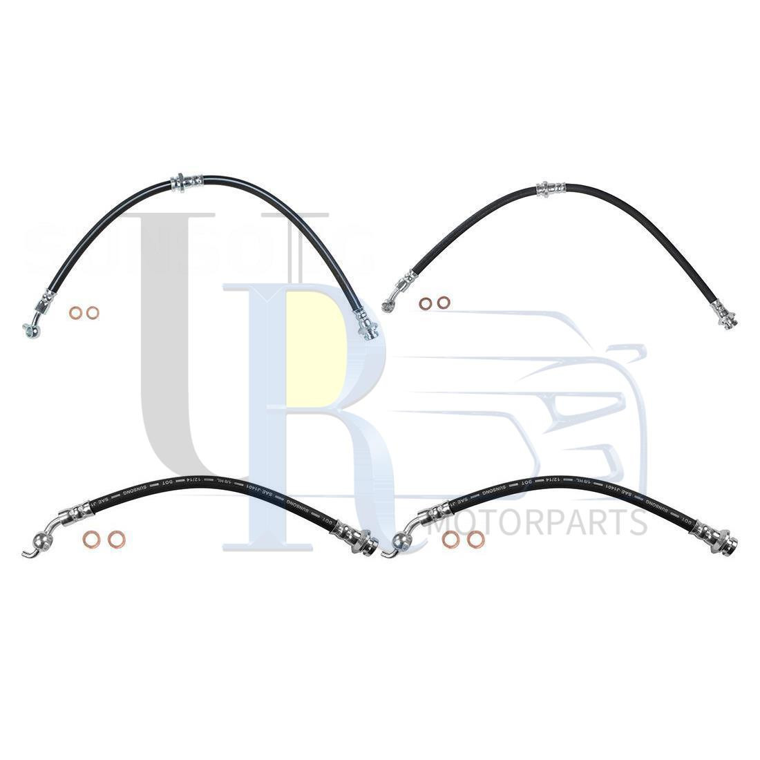 Sunsong 4x Rear Front Brake Hydraulic Hose for Nissan Altima 2007-2011 2012 2013