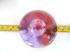 Caithness Moon Crystal Glass 2 Paperweight Pink, Orange & Lilac swirls