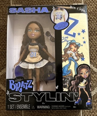 Bratz Stylin  Sasha Doll with Custom T-Shirt & Accessories, Fashion Toy, New