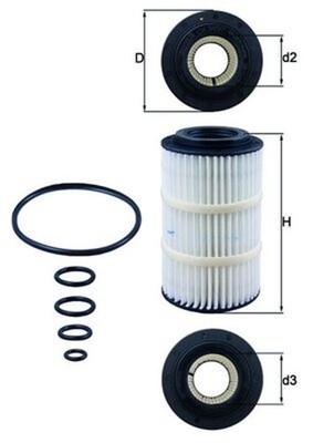 MAHLE Ölfilter OX 345/7D Filtereinsatz Langzeitfilter für MERCEDES KLASSE SL CLC