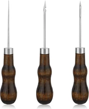 3 Pcs Sewing Awl, Leather Scratch Hollow Hook Awl Tool Kit, Awl Tool Sewing Supp
