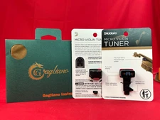 D'addario Chromatic NS Micro Violin Tuner with Gagliano Comfort Polish Cloth