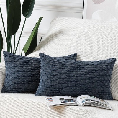 Fodere Cuscini In Velluto A Coste 30x50 Cm (2 Pezzi): Morbide, Con Cerniera, Per Divano E Camera Da Letto, Colori Vari - 2
