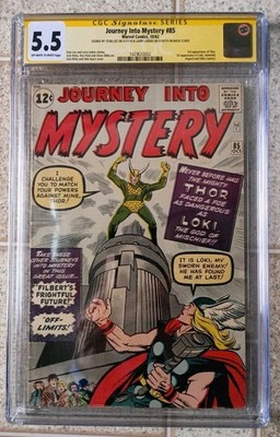 1962 Journey Into Mystery 85 STAN LEE &LARRY LEIBER Signed CGC 5.5 1st Loki Thor
