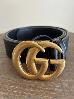 Gucci GG Marmot Black Leather Belt 414516 APOOT Size 85/34￼