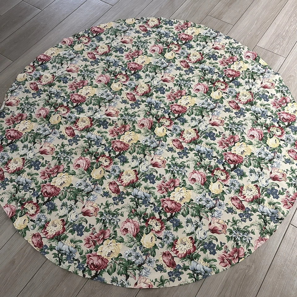 Ethan Allen Vintage Runde Tischdecke 76 cm Blumenmuster