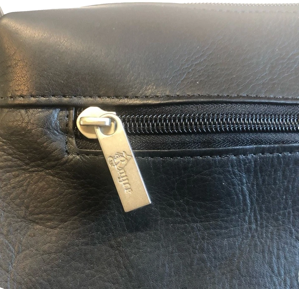 Bolso de hombro ROYCE New York de cuero negro, herrajes plateados, ¡NUEVO CON ETIQUETAS! Foto 2 de 4