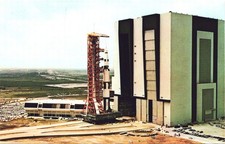 JFK SPACE CENTER, NASA vintage postcard c1960 rocket launch