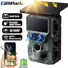 4K UHD 30FPS WiFi Wildlife Cameras 60MP Bt+WiFi Trail Camera Starlight Night Cam