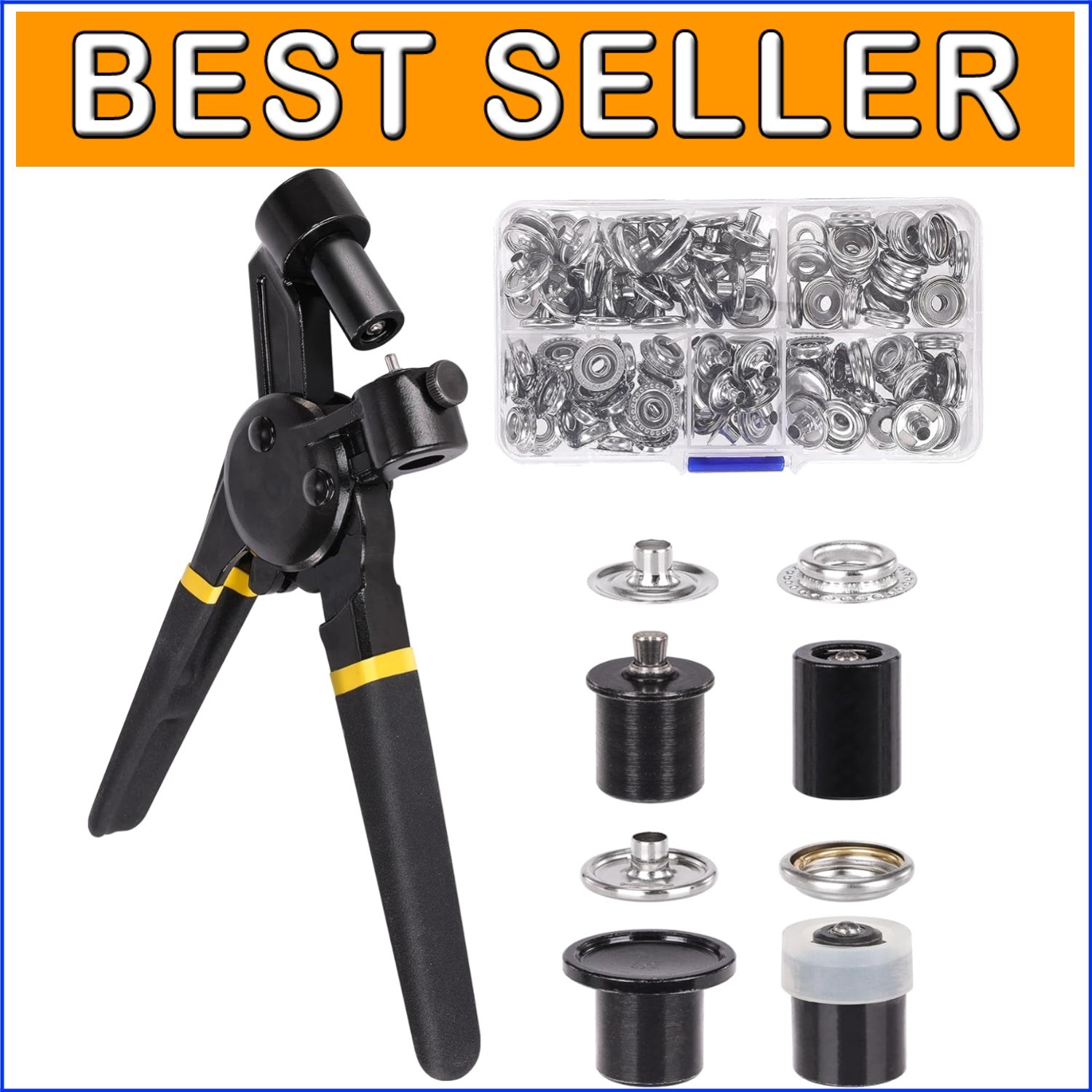 Canvas Snap Installation Kit with 30 Sets of 15mm Snaps - Ultimate Repair Tool