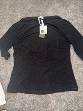 Lilysilk Women’s Elbow Length Silk Top Black Medium