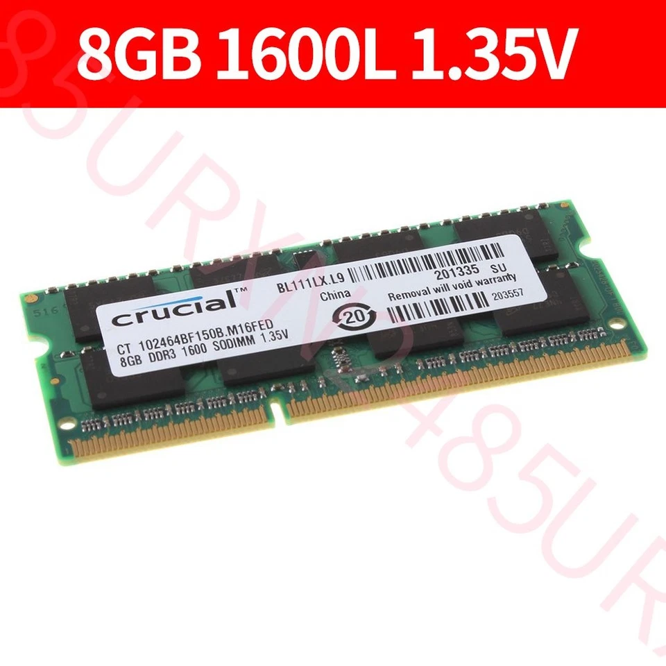 Crucial 16GB Kit 2x 8GB DDR3L 1600MHz PC3L-12800 SODIMM Laptop Memory SDRAM BT - Image 4 of 4