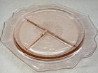 Anchor Hocking Princess Pink Divided Grill Plate 10” Depression Glass 1930s