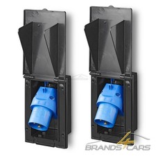 CEE EINSPEISESTECKER WOHNMOBIL CARAVAN CAMPING WOHNWAGEN 16A SCHWARZ 2 STÜCK