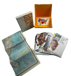 Vtg National Geographic Close Up USA Box Set With Books Maps Scaler 1978 1986