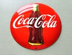 VINTAGE COCA-COLA 12" Dome BOTTLE COKE SODA POP OIL PORCELAIN GASOLINE GAS SIGN